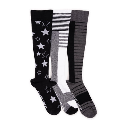 Muk Luks 3 Pack Cotton Compression Knee-High Socks