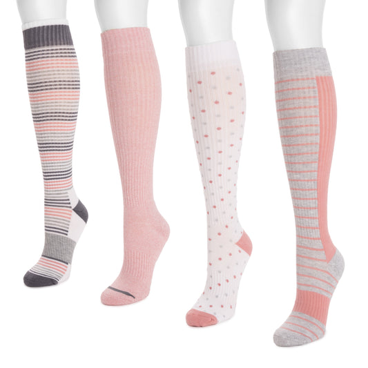 Muk Luks 4 Pack Cotton Compression Socks