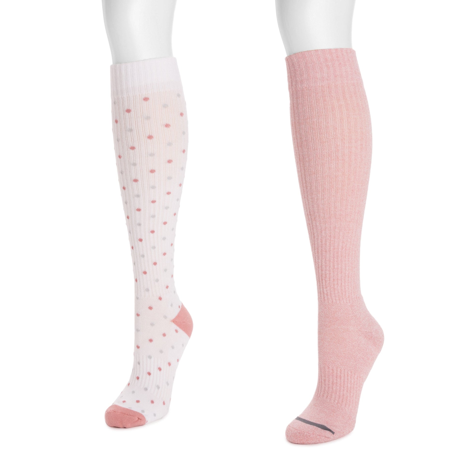 Muk Luks 2 Pair Pack Cotton Compression Knee High Socks