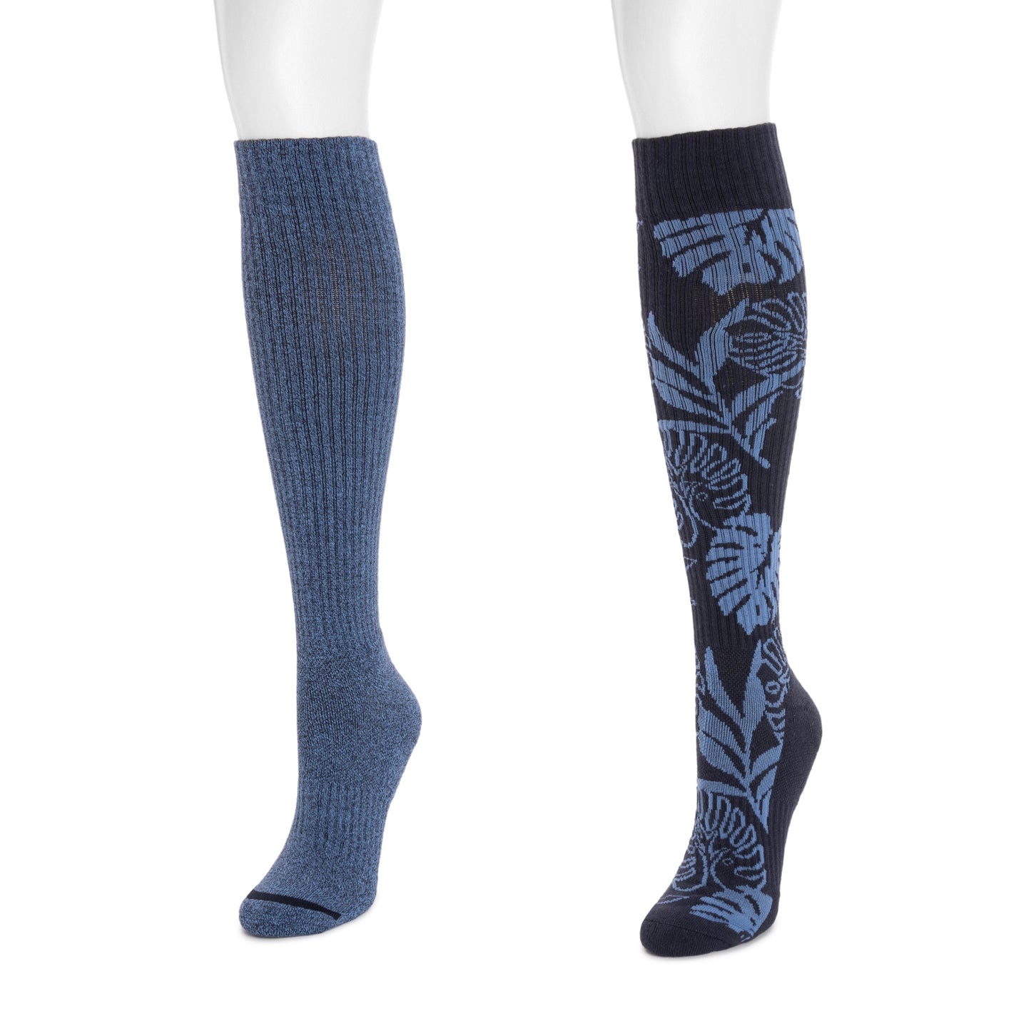 Muk Luks 2 Pair Pack Cotton Compression Knee High Socks
