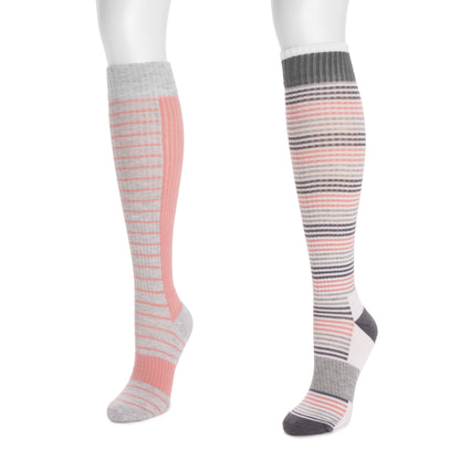 Muk Luks 2 Pair Pack Cotton Compression Knee High Socks