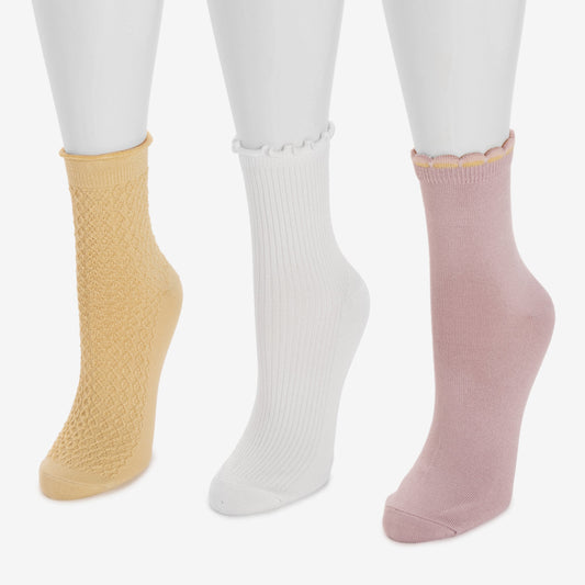 Muk Luks LUXE Whisper Soft Quarter Crew Socks 3 Pack