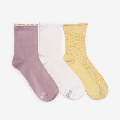 Muk Luks LUXE Whisper Soft Quarter Crew Socks 3 Pack