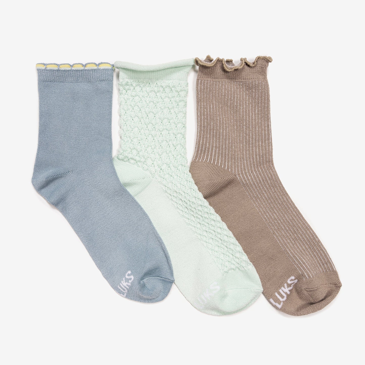 Muk Luks LUXE Whisper Soft Quarter Crew Socks 3 Pack
