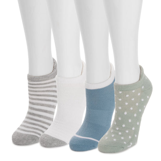 Muk Luks 4pk Dream Step Sporty Low Cut Ankle Sock