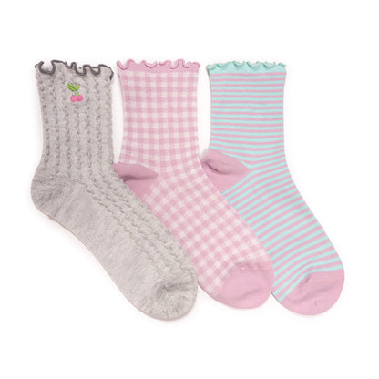 Muk Luks Textured Embroidery Crew Sock