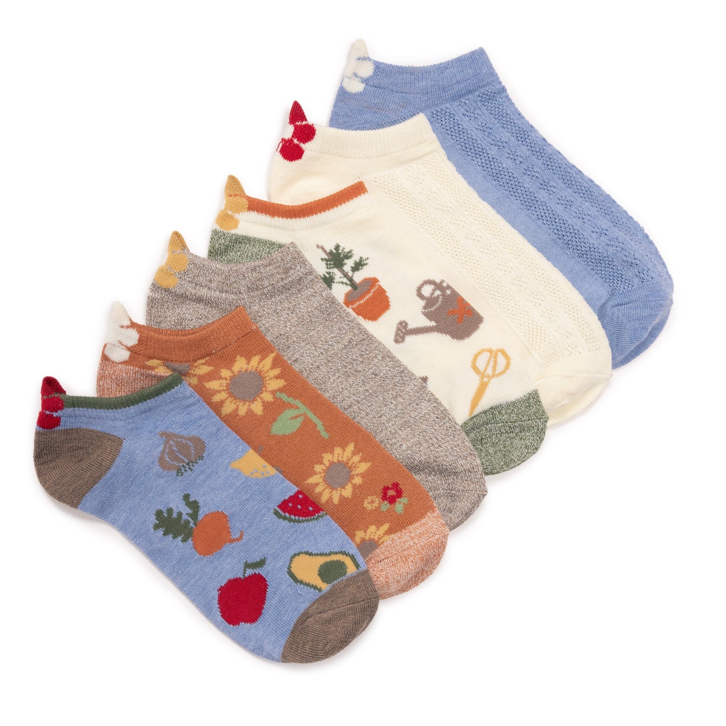 Muk Luks 6 Pack 3D Tab Low-Cut Ankle Socks