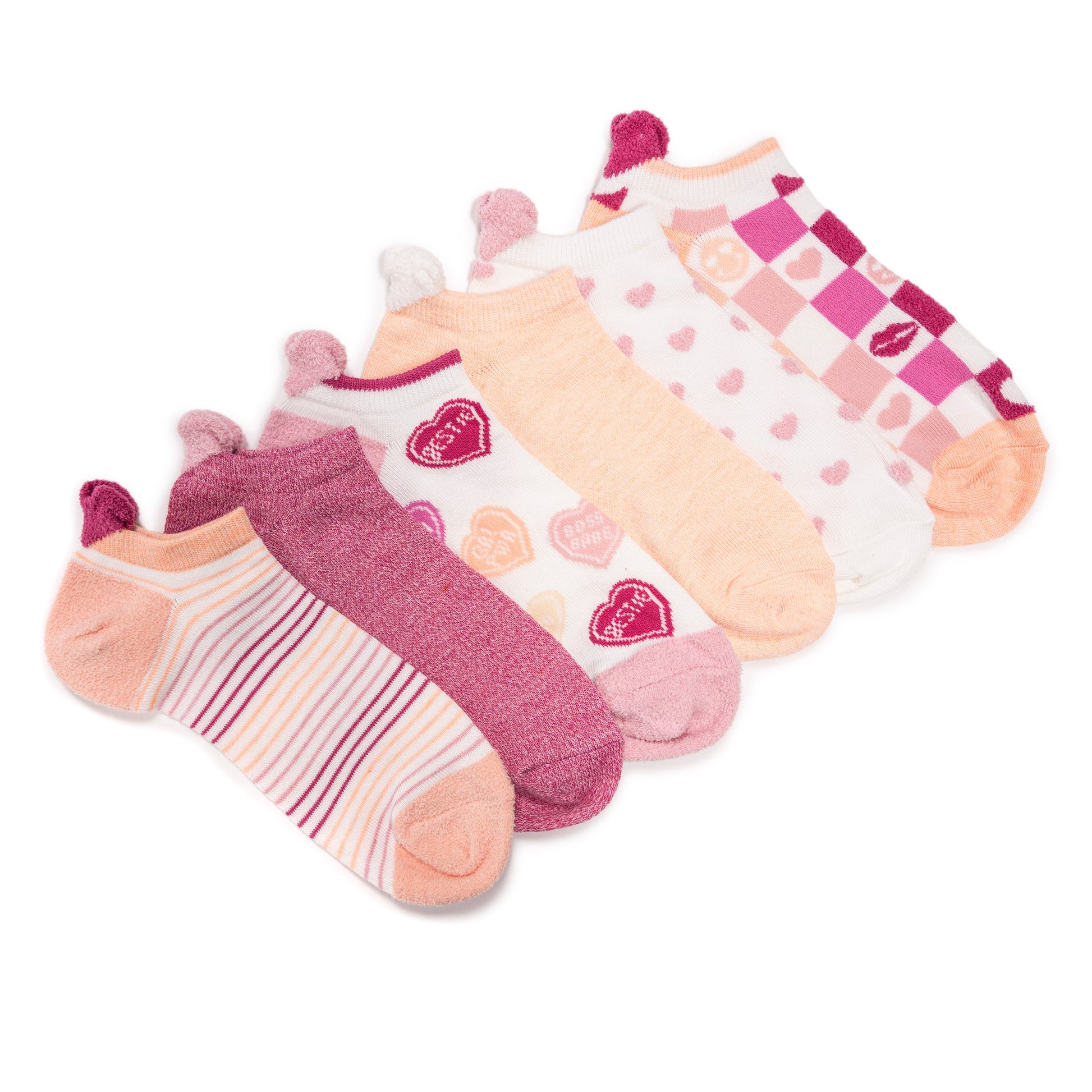Muk Luks 6 Pack 3D Tab Low-Cut Ankle Socks