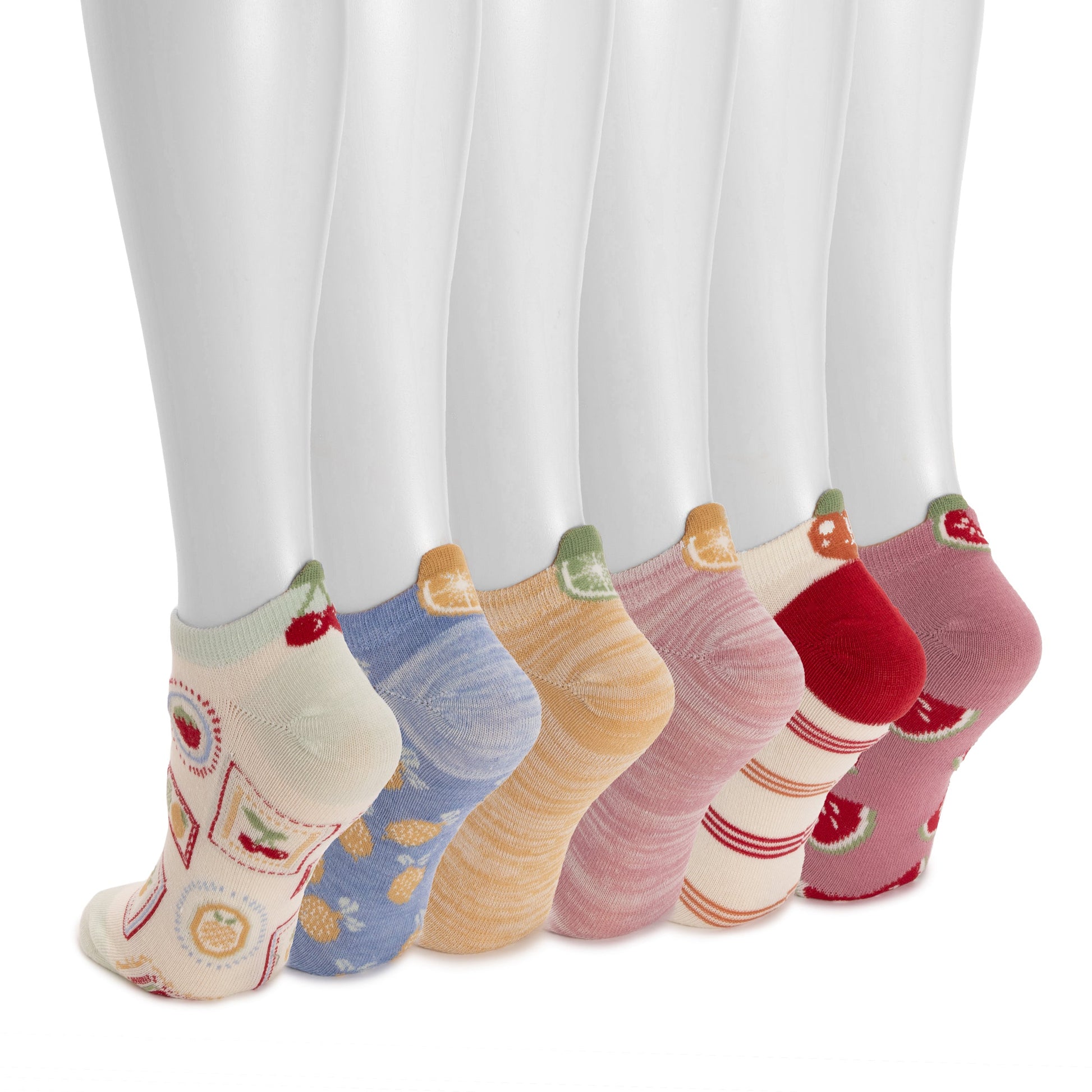 Muk Luks 6 Pack 3D Tab Low-Cut Ankle Socks