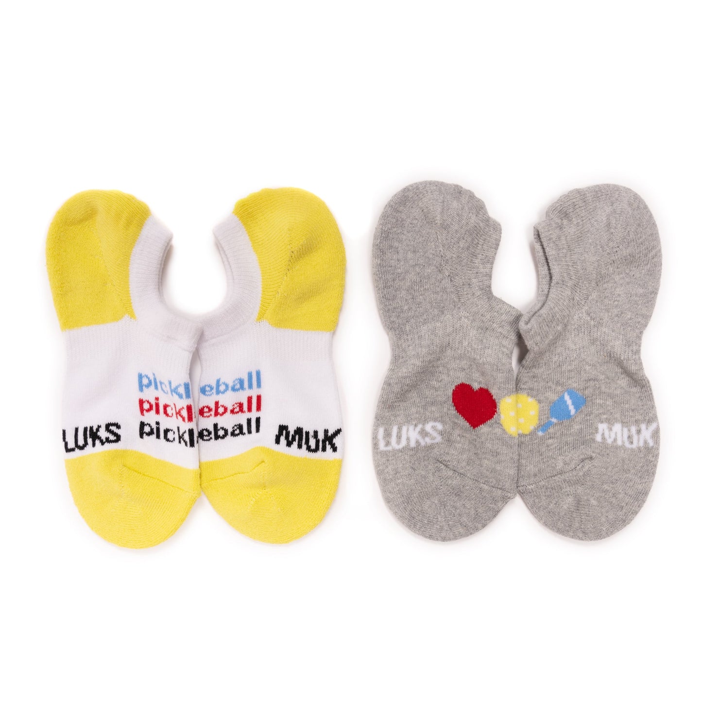 Muk Luks 5 Pack Pickleball No Show Socks Bright