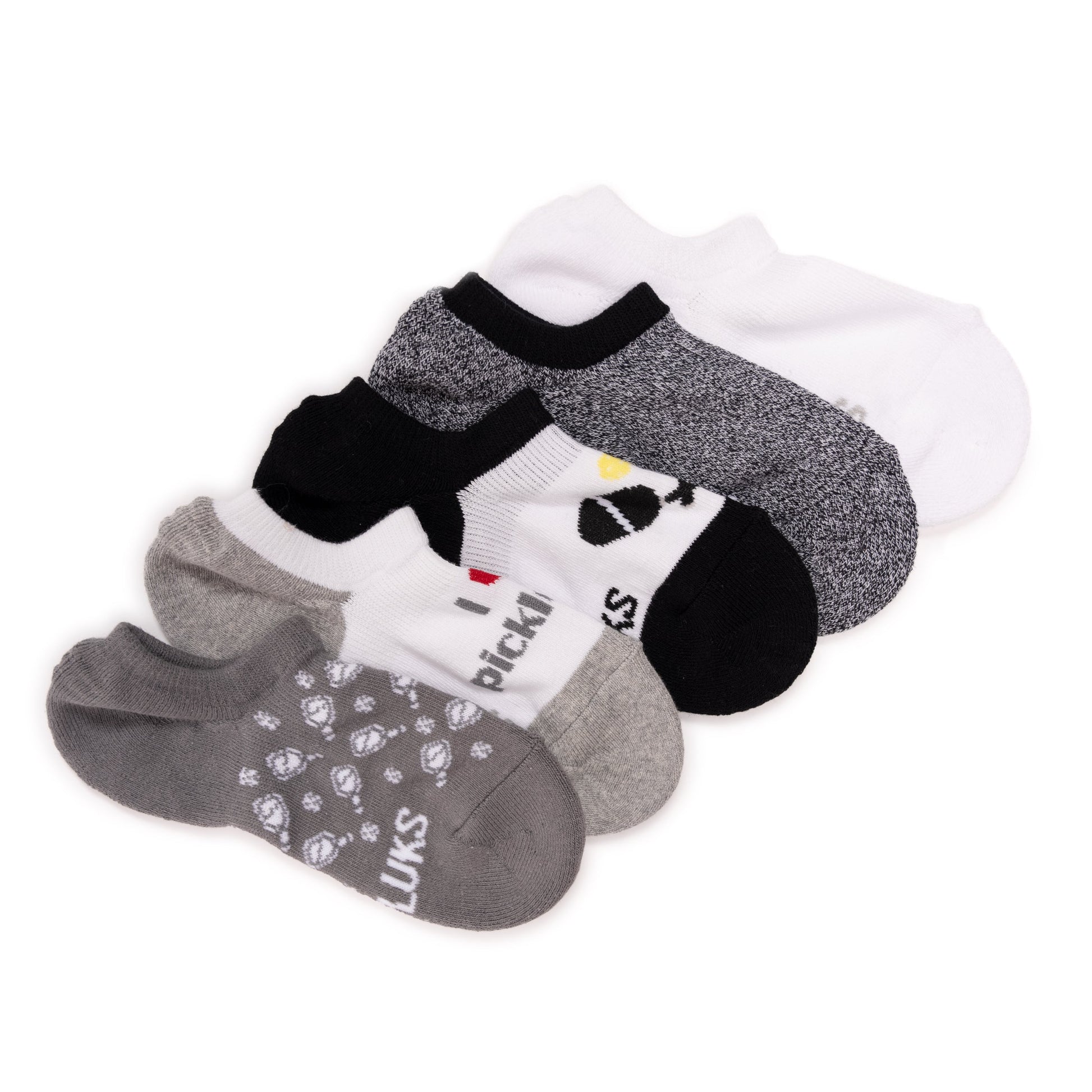 Muk Luks 5 Pack Pickleball No Show Socks Bright