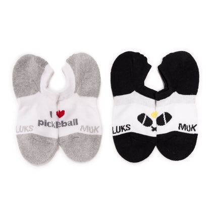 Muk Luks 5 Pack Pickleball No Show Socks Bright