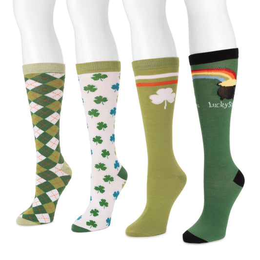 Muk Luks 4 Pack Knee High Novelty Socks