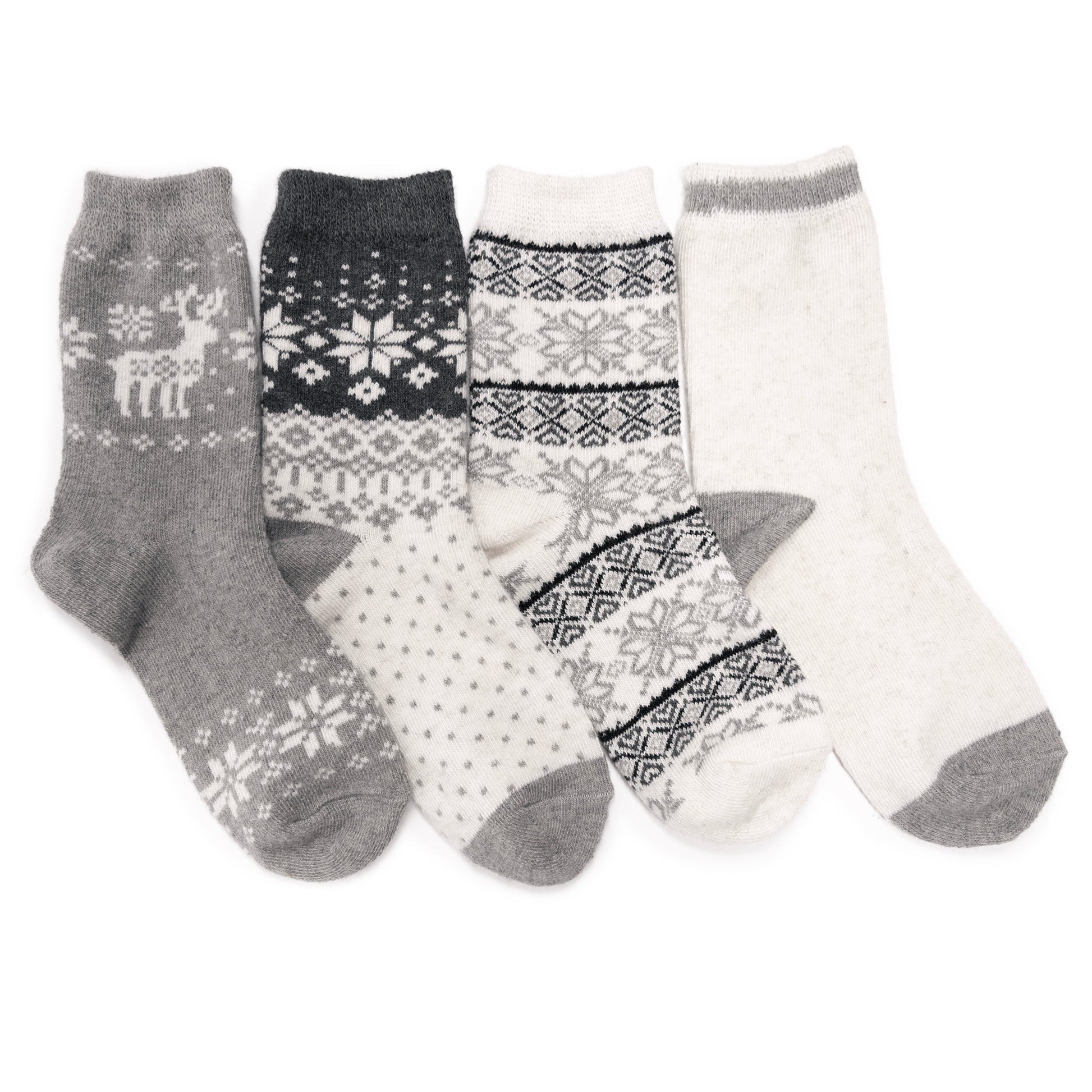 Muk Luks 4 Pair Pack Patterned Crew Boot Socks