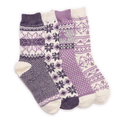 Muk Luks 4 Pair Pack Patterned Crew Boot Socks