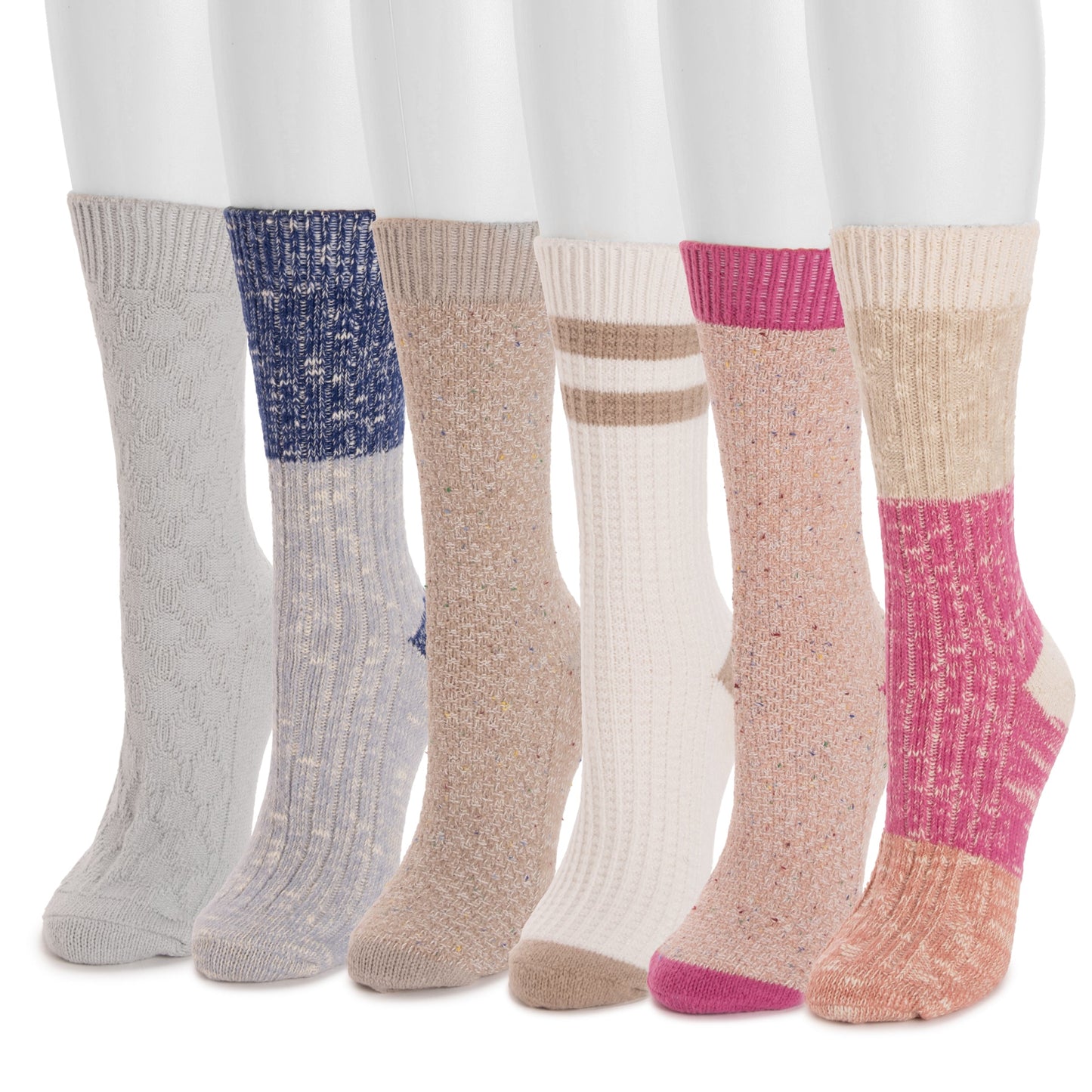 Muk Luks 6 Pair Pack Microfiber Boot Socks