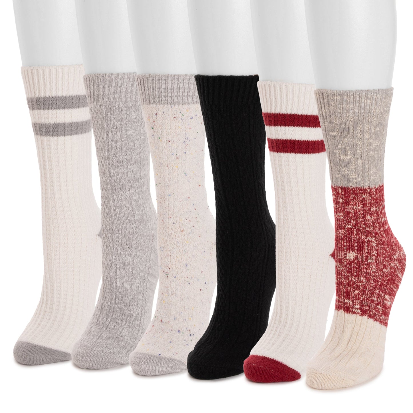 Ivory Red Grey Marl Pack,One Size (6-11)