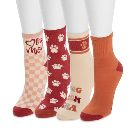 Muk Luks 4 Pack Quarter Crew Novelty