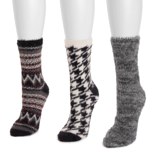 Muk Luks 3 Pair Pack Fuzzy Socks