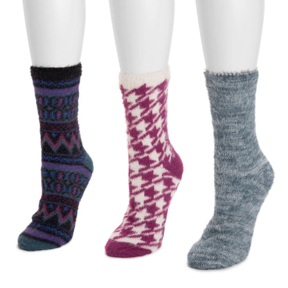 Muk Luks 3 Pair Pack Fuzzy Socks