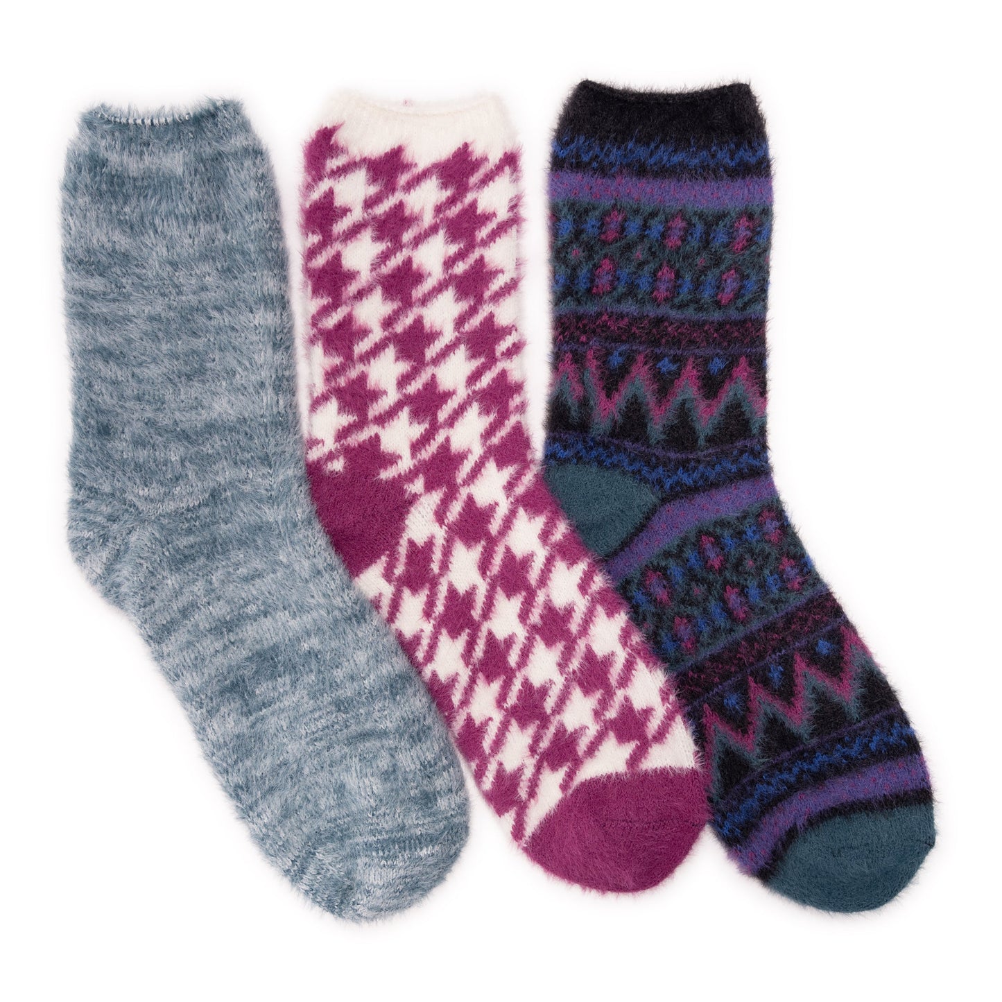 Muk Luks 3 Pair Pack Fuzzy Socks