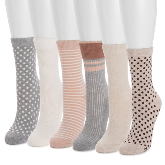 Muk Luks 6 Pack Dream Step Mini Crew Sock