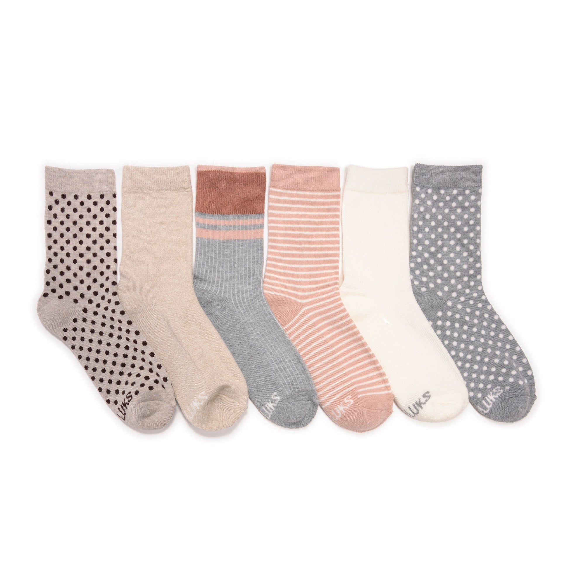Muk Luks 6 Pack Dream Step Mini Crew Sock