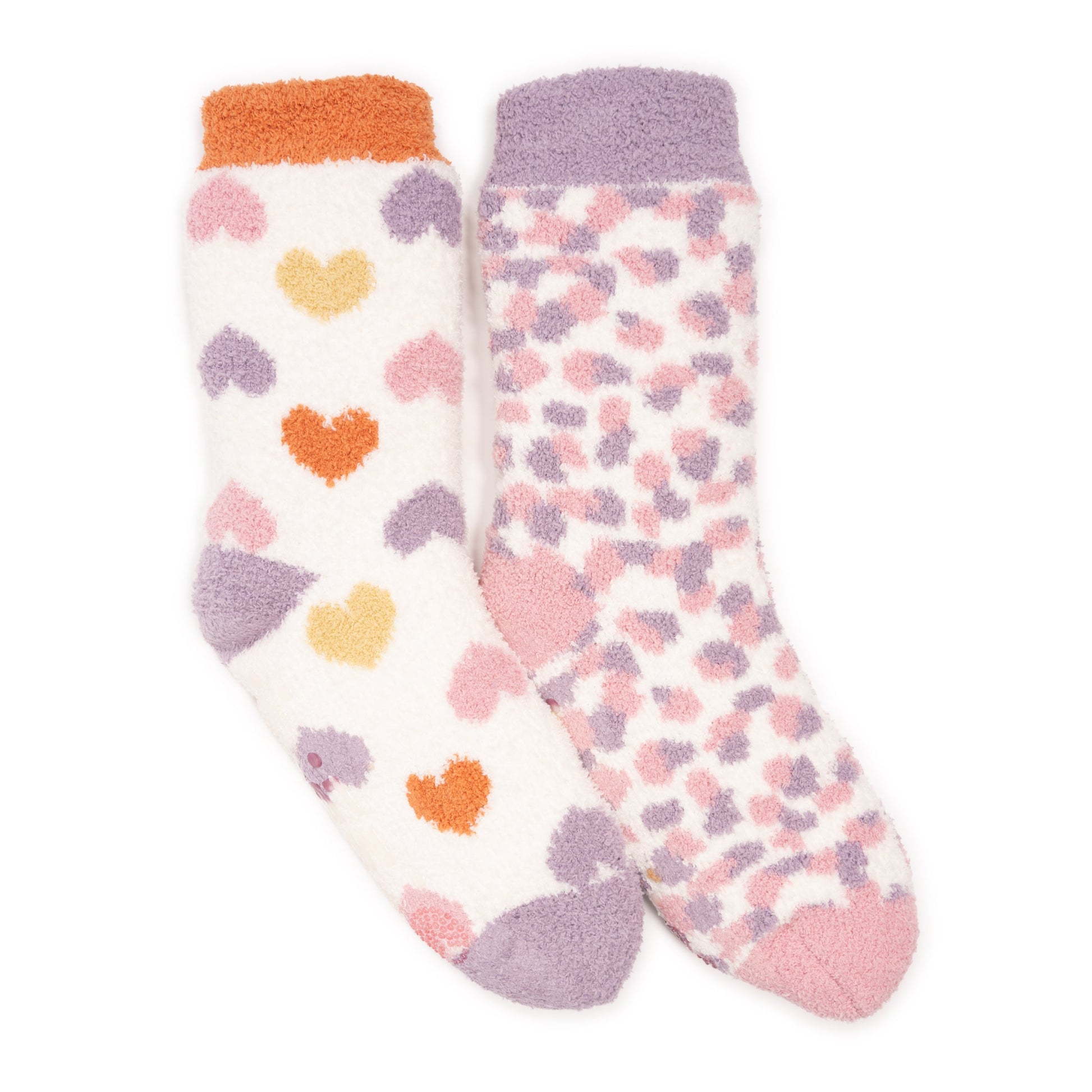 Muk Luks 2 Pair Pack Cozy Sherpa Lined Cabin Sock Ebony/Ivory