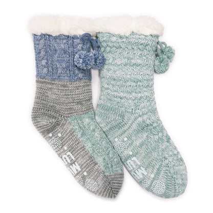 Muk Luks 2 Pair Pack Tall Cabin Socks
