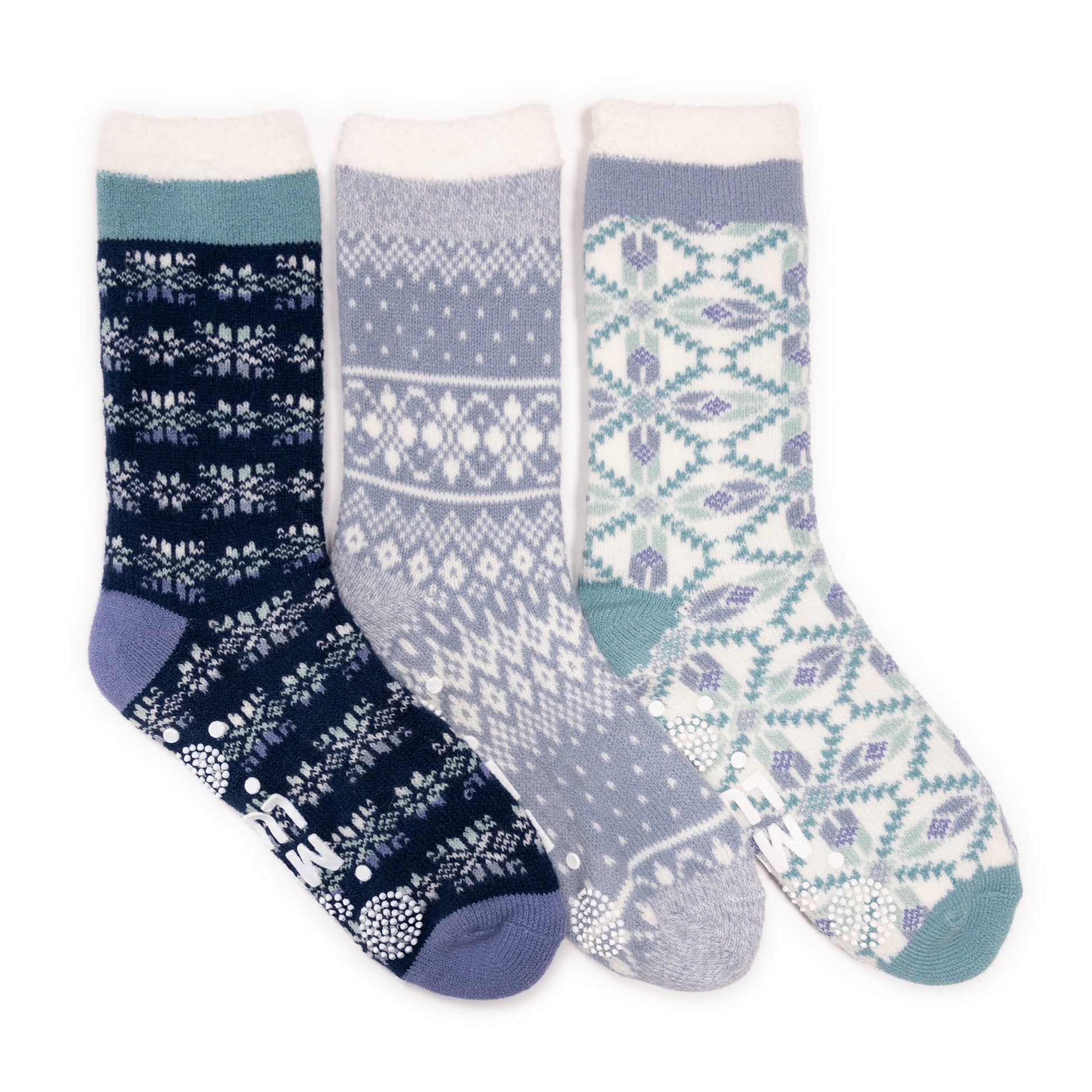 Muk Luks Tall Cozy Lined Lounge Sock 3 Pack