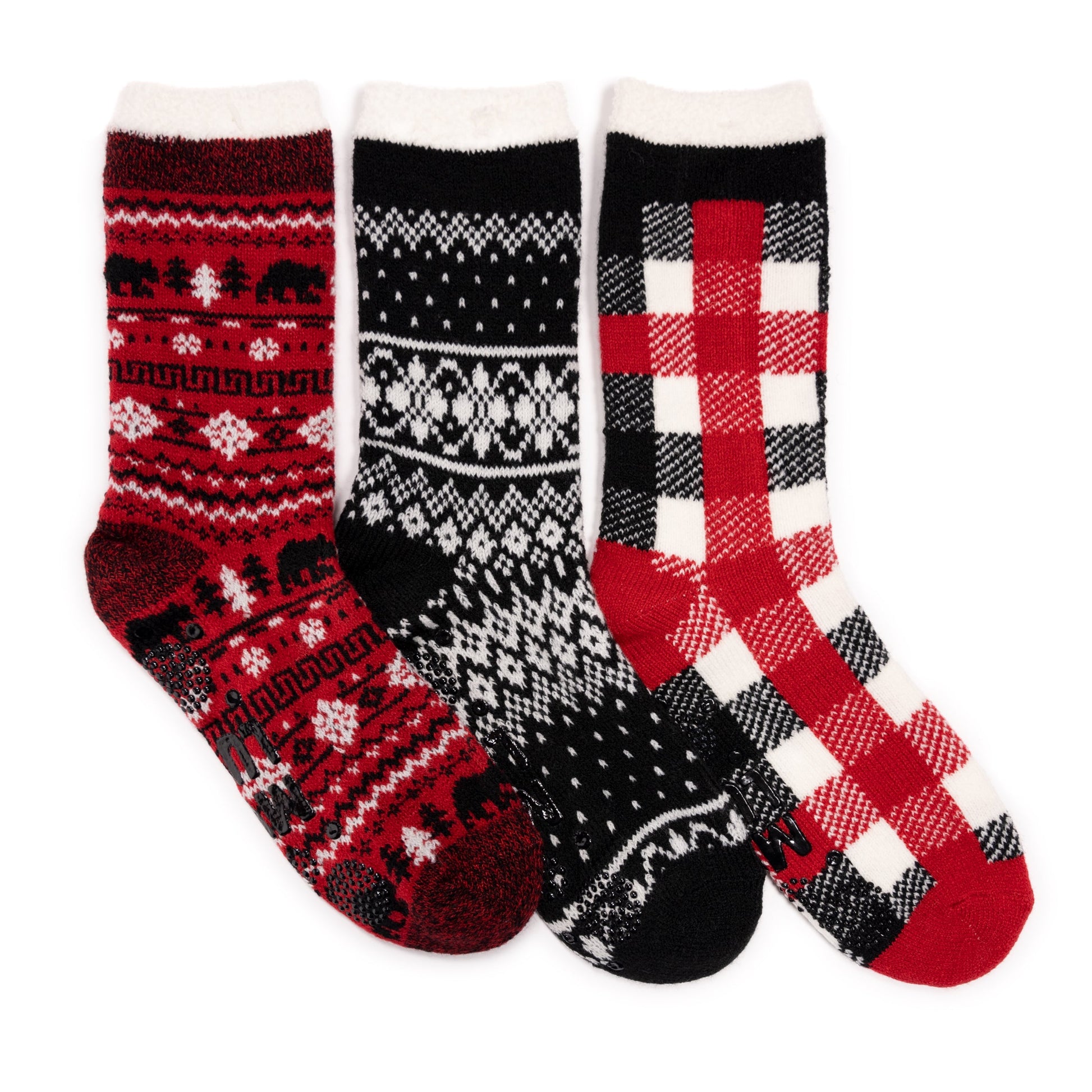Muk Luks Tall Cozy Lined Lounge Sock 3 Pack