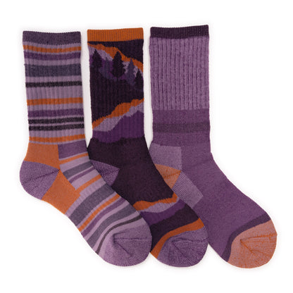 Muk Luks 3 Pair Pack Heat Retainer Hiking Socks