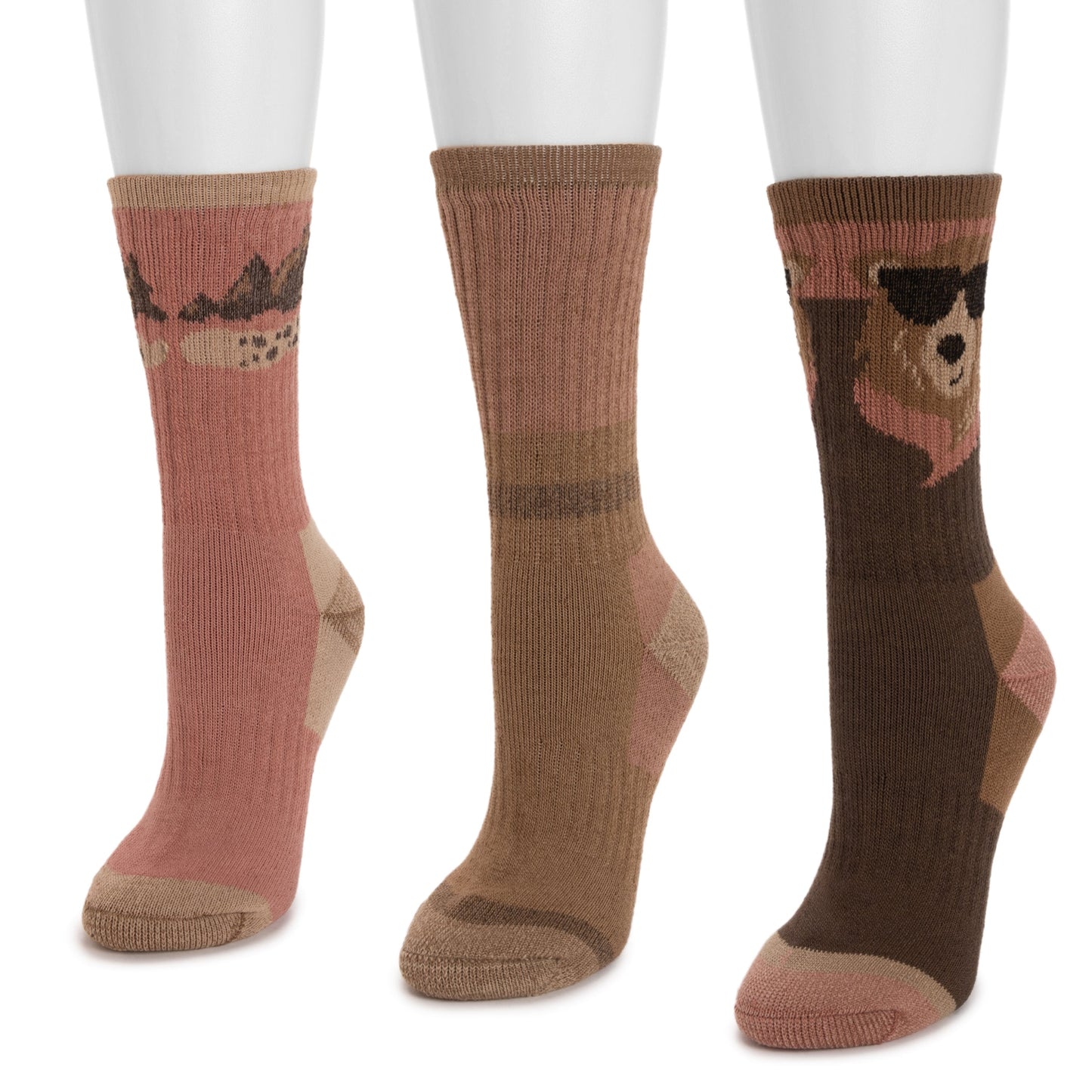Muk Luks 3 Pair Pack Heat Retainer Hiking Socks