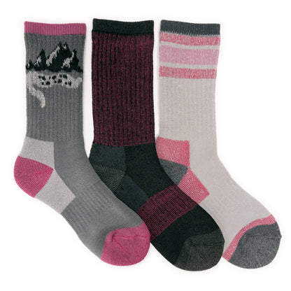 Muk Luks 3 Pair Pack Heat Retainer Hiking Socks