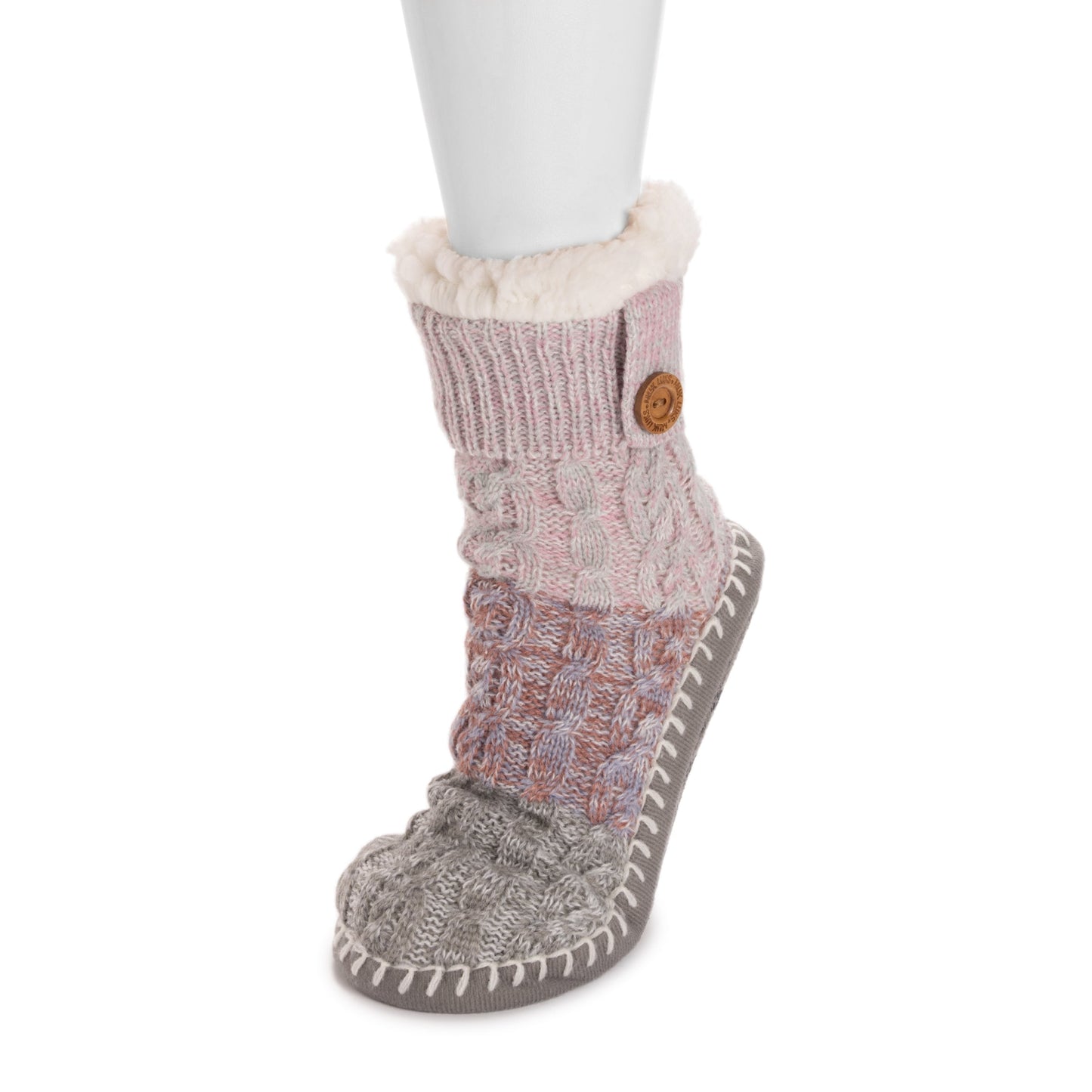 Muk Luks Short Cable Slipper Sock