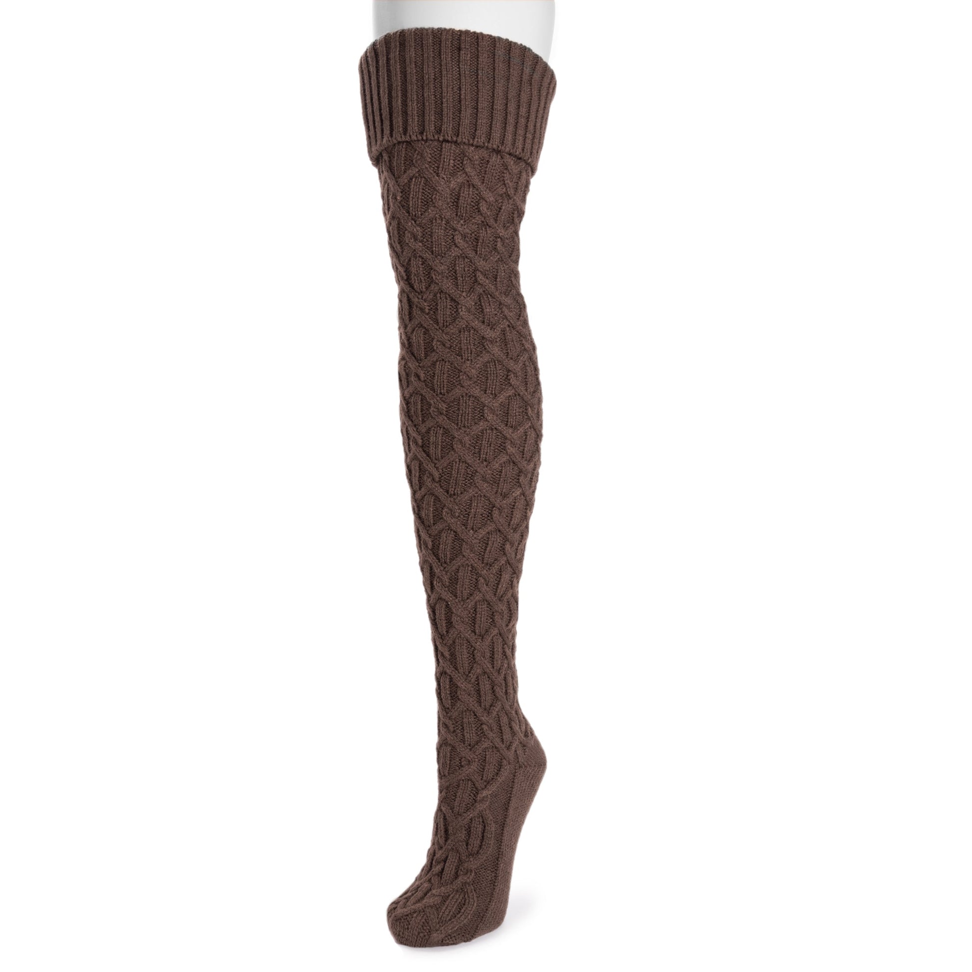 Muk Luks Chunky Lattice-Cable Over the Knee Socks