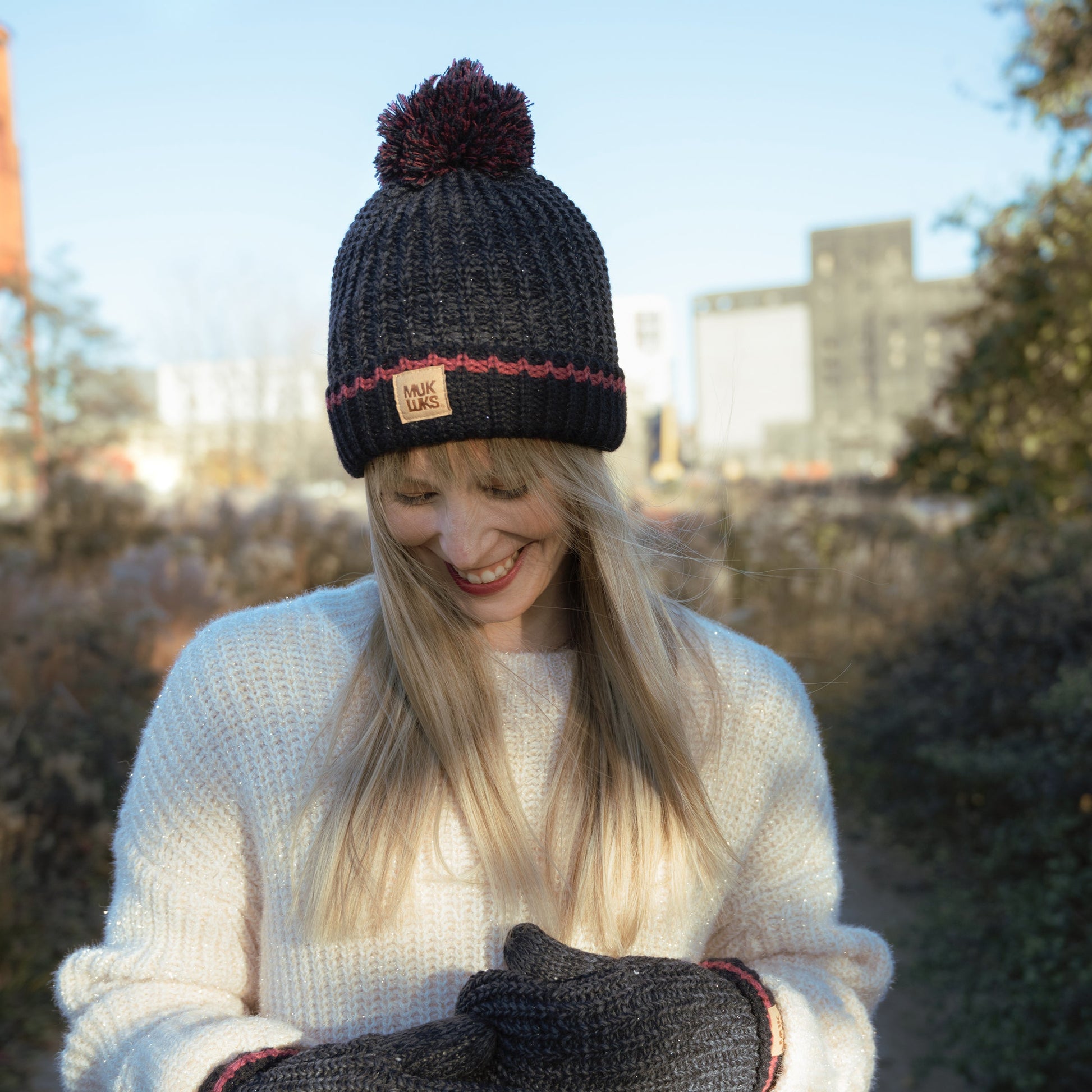 Muk Luks Marled Chunky Stitch Hat