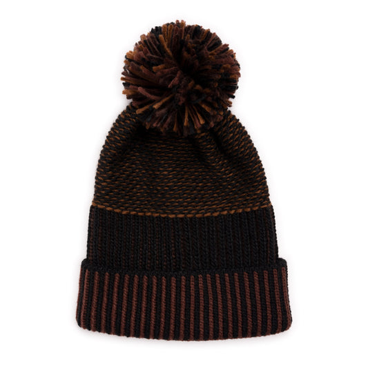 Muk Luks Textured Stripe Beanie Grey
