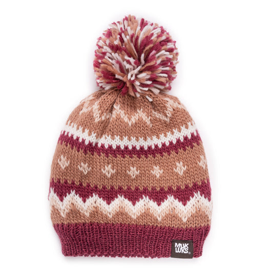 Muk Luks Cuff Knit Beanie Canyon Rose