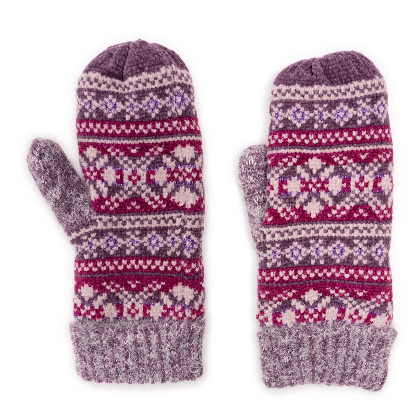 Muk Luks Chenille Eyelash Mix Mitten