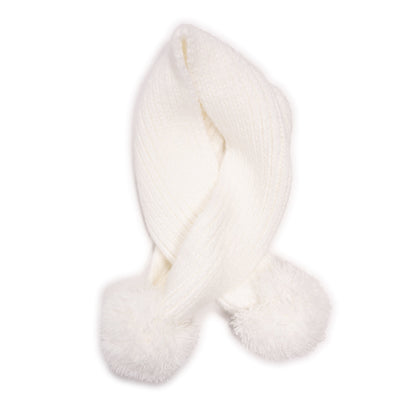Muk Luks Eyelash Yarn Cross Over Neck Scarf w/ Pom