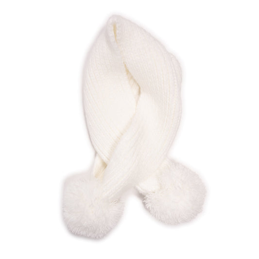 Muk Luks Eyelash Yarn Cross Over Neck Scarf w/ Pom