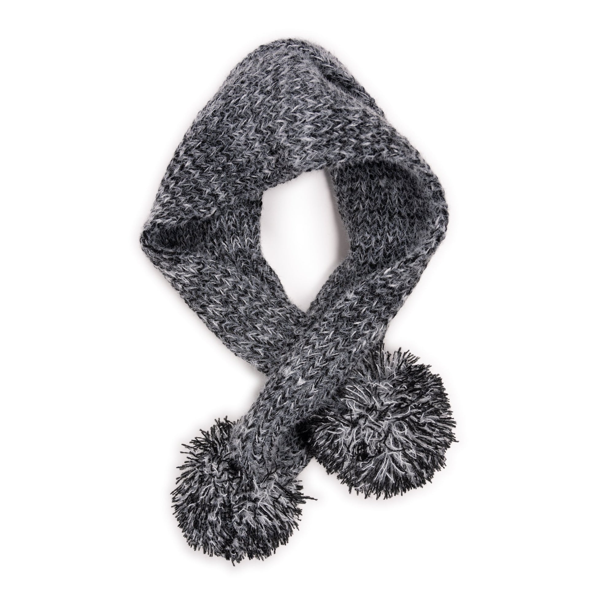 Muk Luks Eyelash Yarn Cross Over Neck Scarf w/ Pom