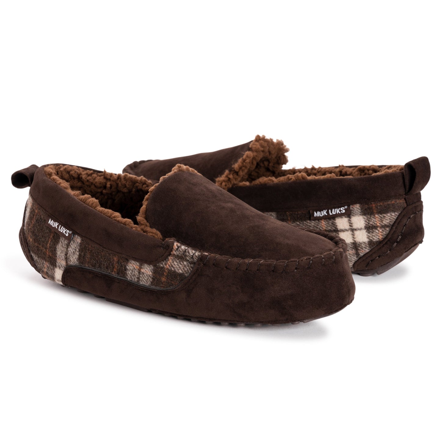 Muk Luks Emmett Moccasin Slippers Dark Brown