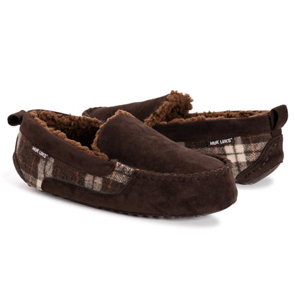Muk Luks Emmett Moccasin Slippers Dark Brown