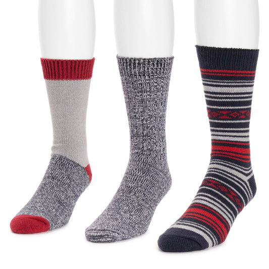Muk Luks 3 Pair Pack Microfiber Boot Socks Twilight