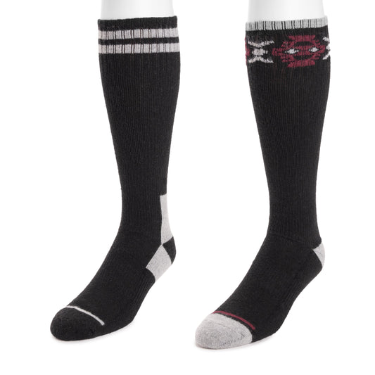 Muk Luks 2 Pair Pack Tall Cotton Compression Socks