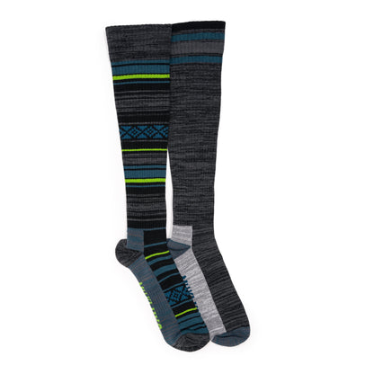 Muk Luks 2 Pair Pack Tall Cotton Compression Socks
