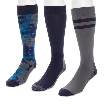 Muk Luks 3 Pack Nylon Compression Knee-High Socks Black