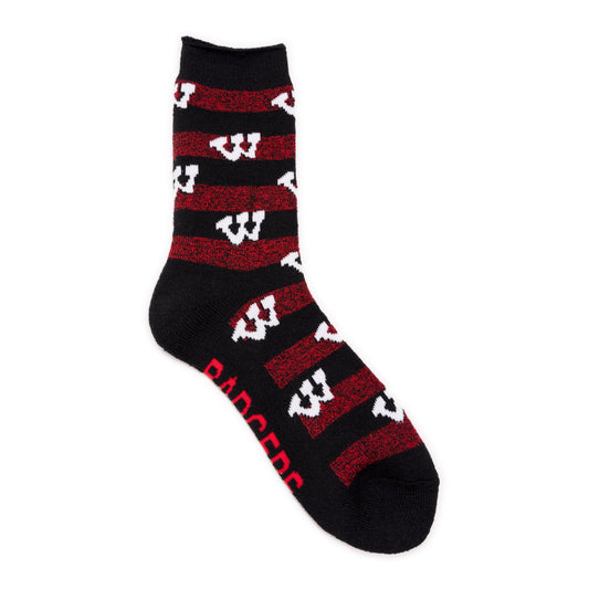 Muk Luks Wisconsin Badgers GameDay Unisex Terry Loop Sock